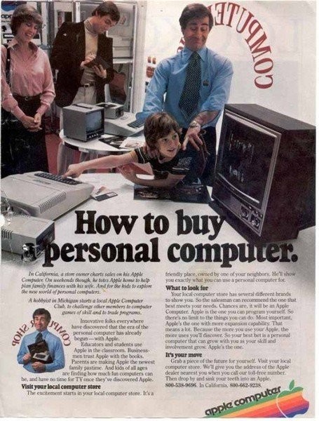蘋果公司告訴你如何購買個人電腦。蘋果電腦廣告，1979年發布。