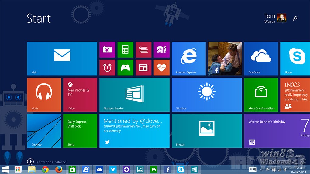 Windows 8.1 Update 1：?jiǎn)?dòng)到桌面及UI變動(dòng)
