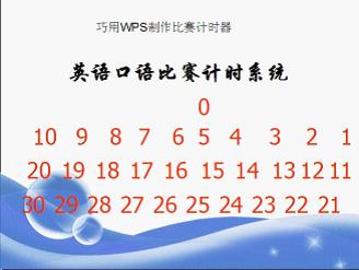 巧用WPS演示制作比賽計(jì)時(shí)器