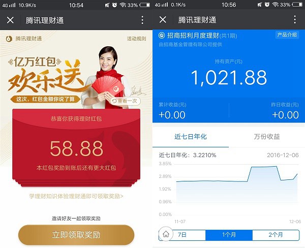 年末狠砸錢 騰訊理財(cái)通投資1000元年化收益35%
