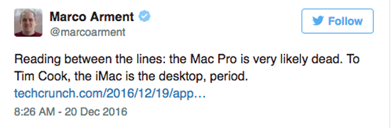 蘋果放棄Mac Pro產(chǎn)品？開發(fā)者證實！