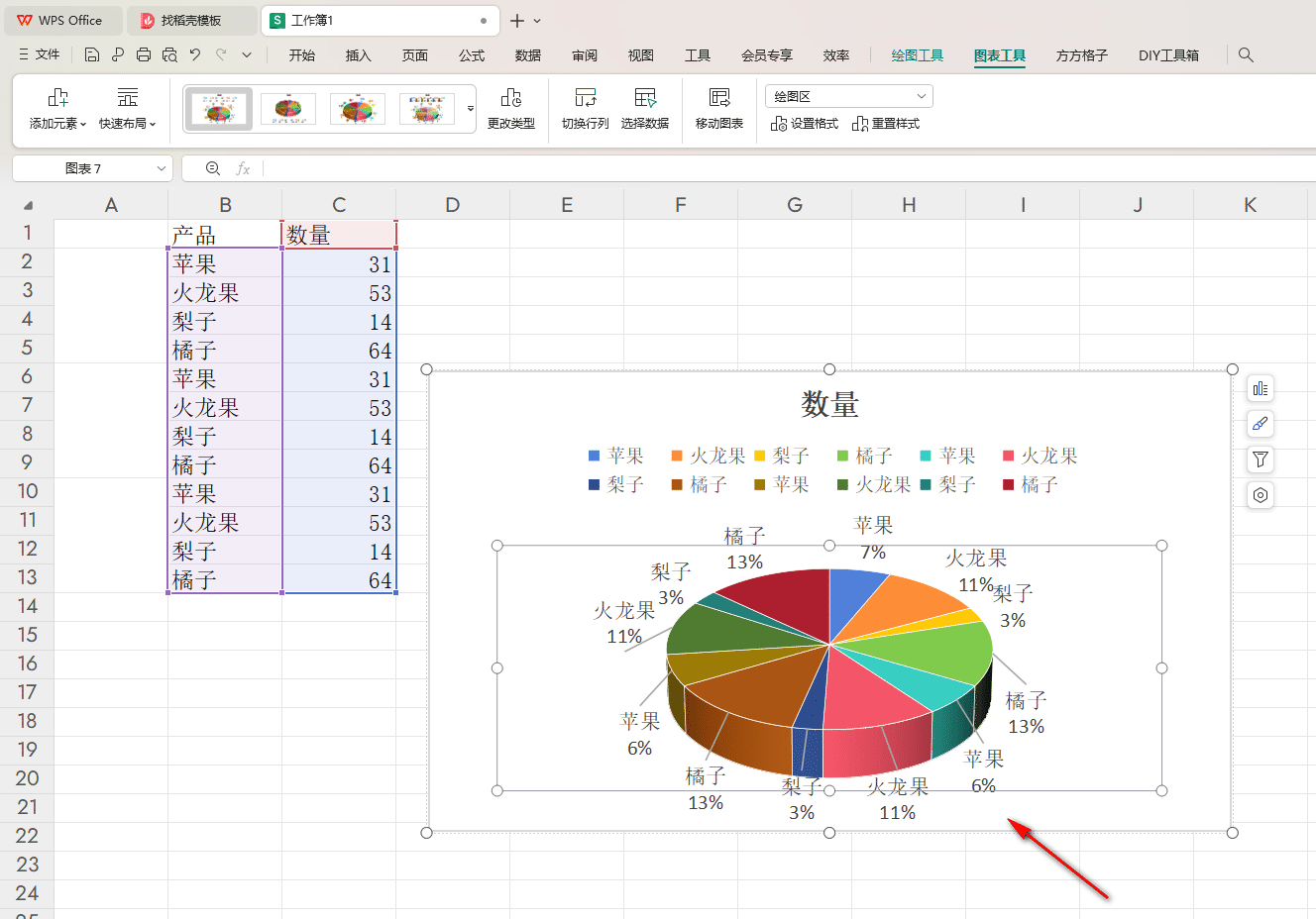 WPS Excel如何設置餅圖背景？WPS設置餅圖背景的方法